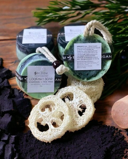 Charcoal + Tea Tree Loofah In A Soap