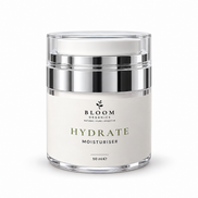 Hydrate Moisturiser — 50 mL in Bloom Organics packaging on a white background