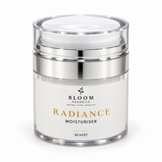 Radiance Moisturiser — 50 mL in Bloom Organics packaging on a white background